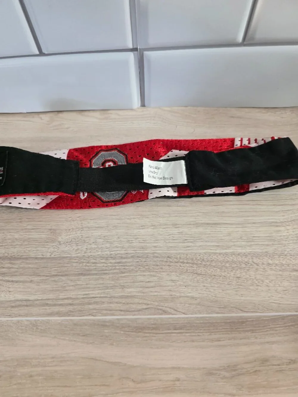 The Ohio State Buckeyes Jersey Headband with embroidered Ohio State.